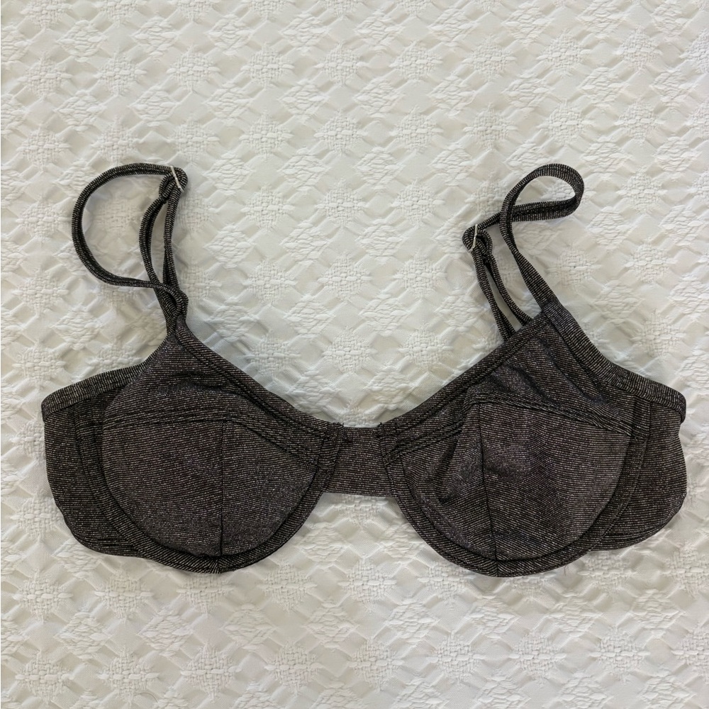 Target Shimmery Underwire Bikini Top - Charcoal